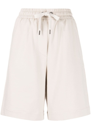 Brunello Cucinelli high-waisted stretch-cotton shorts - Neutrals