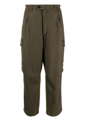 Mackintosh cropped wool cargo trousers - Green