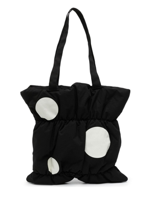 Y's polka-dot padded tote bag - Black