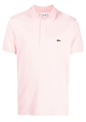 Lacoste logo-patch slim-fit polo shirt - Pink