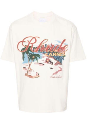 RHUDE Cannes Beach cotton T-shirt - White
