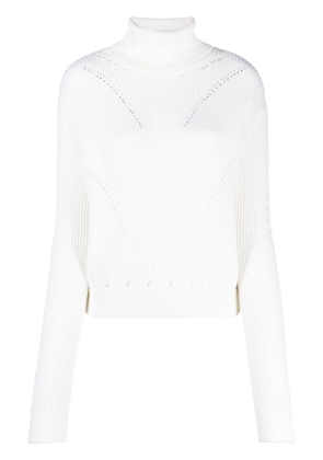 Genny roll-neck ribbed jumper - White