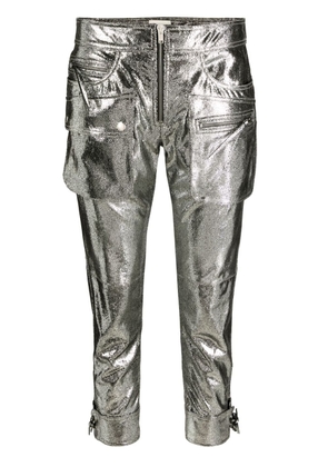 ISABEL MARANT Ciane metallic cropped trousers - Silver