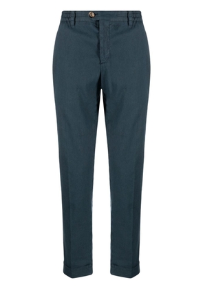 PT Torino linen-cotton relaxed trousers - Blue