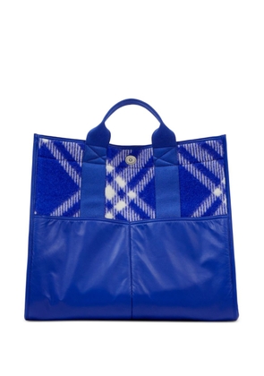 Burberry large plaid-check tote bag - Blue