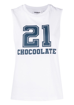 CHOCOOLATE graphic logo-print tank top - White