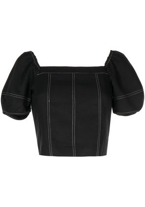 tout a coup square-neck puff-sleeve top - Black