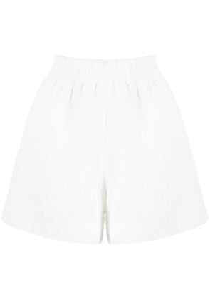 b+ab textured-finish elasticated-waistband shorts - White