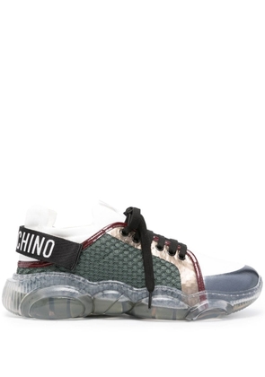 Moschino logo-print panelled sneakers - Green