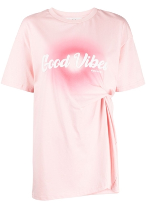 b+ab knot-detail cotton T-shirt - Pink