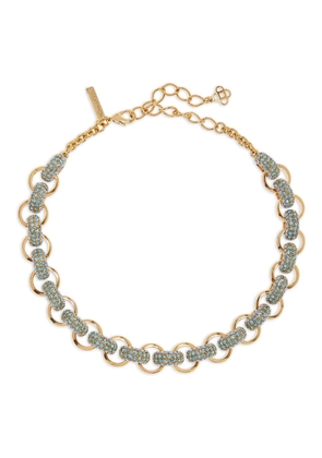Oscar de la Renta pavé-crystal link necklace - Gold