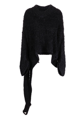 The Attico open-knit V-neck jumper - Black