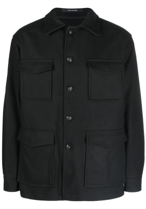 Tagliatore button-up knitted shirt jacket - Black