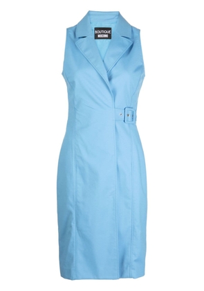 Boutique Moschino belted stretch-cotton midi dress - Blue