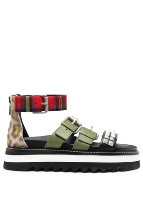Moschino stud-embellished leather sandals - Green
