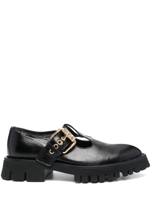 Moschino pointed-toe leather loafers - Black