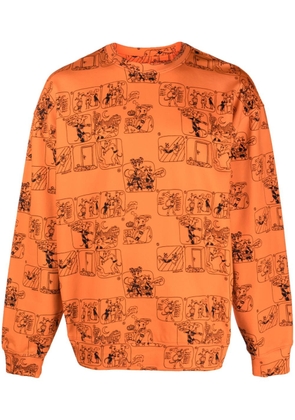 Moschino graphic-print cotton sweatshirt - Orange