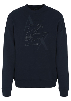 Armani Exchange eagle-embroidered cotton sweatshirt - Blue