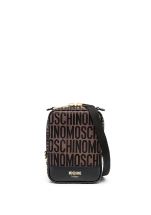 Moschino logo-print crossbody bag - Brown