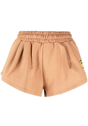 BARROW elastic-waistband pleated shorts - Brown