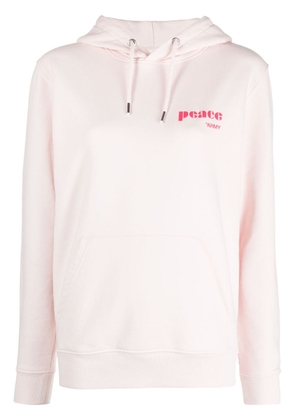 Yves Salomon logo-print hoodie - Pink