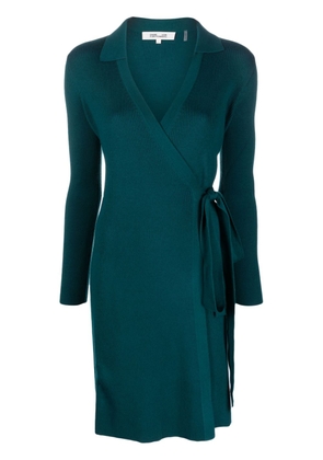 DVF Diane von Furstenberg Mida ribbed-knit wrap dress - Green