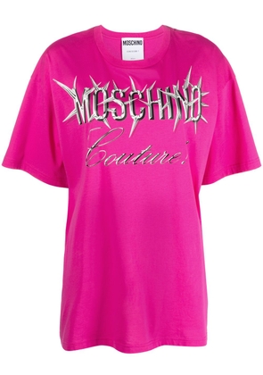 Moschino logo-print organic-cotton T-shirt - Pink