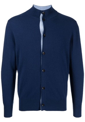 N.Peal high-neck cashmere cardigan - Blue
