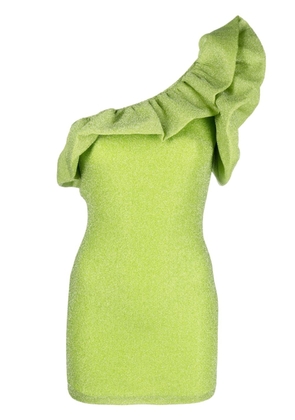 Amen one-shoulder ruffled minidress - Green