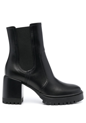 Casadei Nancy 75mm block-heel leather boots - Black