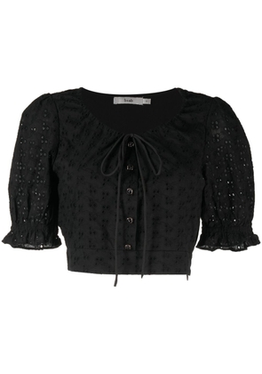 b+ab broderie-anglaise cotton top - Black