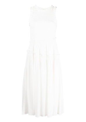 b+ab ruffled pleated dress - White