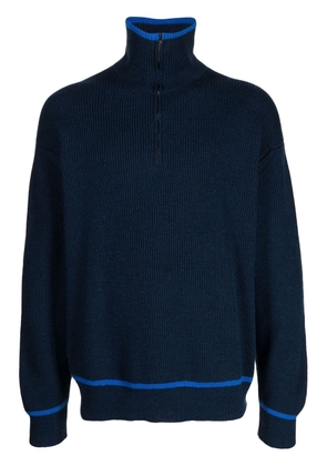 Pringle of Scotland half-zip fastening wool jumper - Blue