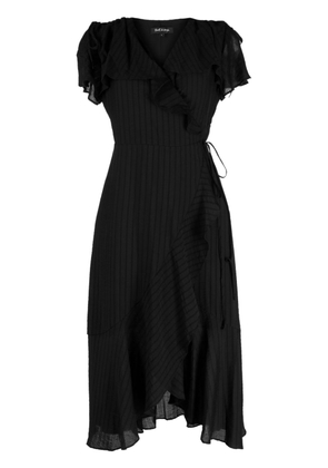 tout a coup ruffle-detailing side-tie dress - Black