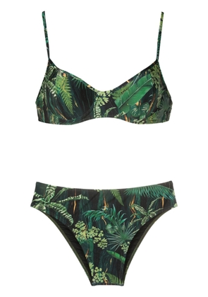 Lygia & Nanny Lilica leaf-print bikini - Green
