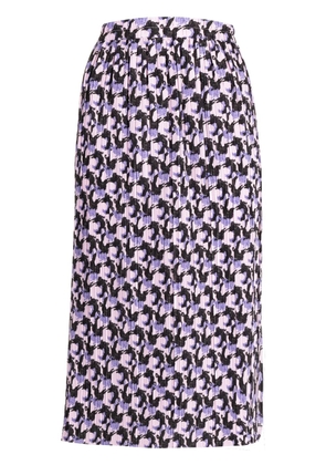 tout a coup graphic-print draped skirt - Purple