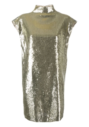 Gauchère sequin-embellished mock-neck dress - Gold