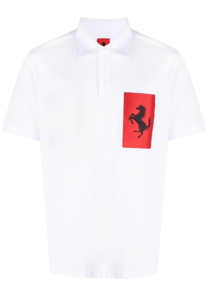 Ferrari Prancing Horse patch polo shirt - White