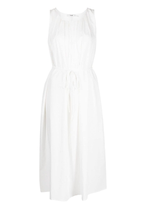 b+ab tied-waist pleated midi dress - White