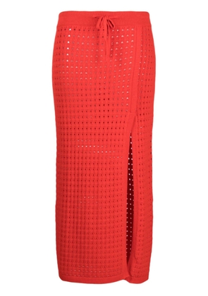 Cashmere In Love Mona crochet-knit midi skirt - Red