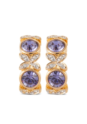 Susan Caplan Vintage 1980s D'Orlan Swarovski crystals clip-on earrings - Gold