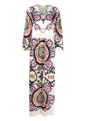 Ba&Sh cut-out floral-print long dress - Neutrals