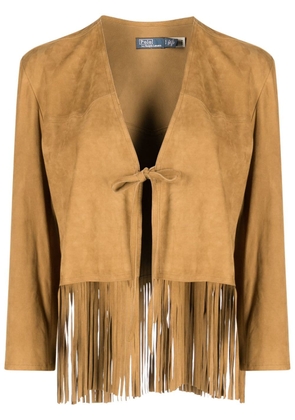 Polo Ralph Lauren fringed front-tie jacket - Brown