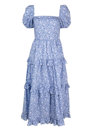 Polo Ralph Lauren floral-print puff-sleeves dress - Blue