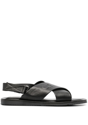 Casadei crossover strap leather sandals - Black