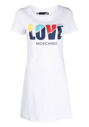 Love Moschino logo-print T-shirt dress - White