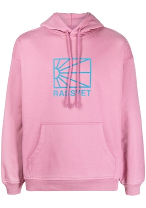 RASSVET flocked-logo cotton hoodie - Pink