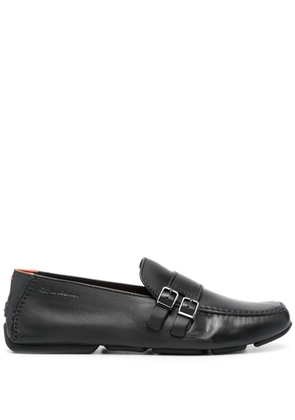 Santoni double-buckle monk shoes - Black