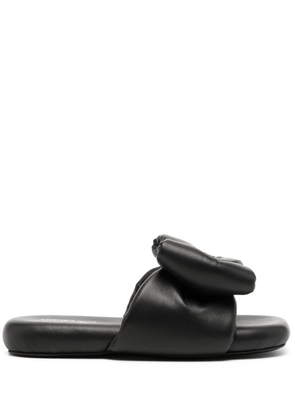 Off-White bow-detail padded slippers - Black