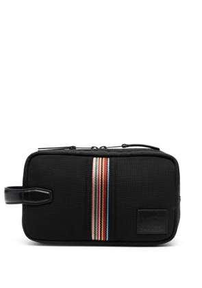 Paul Smith stripe-embroidered wash bag - Black